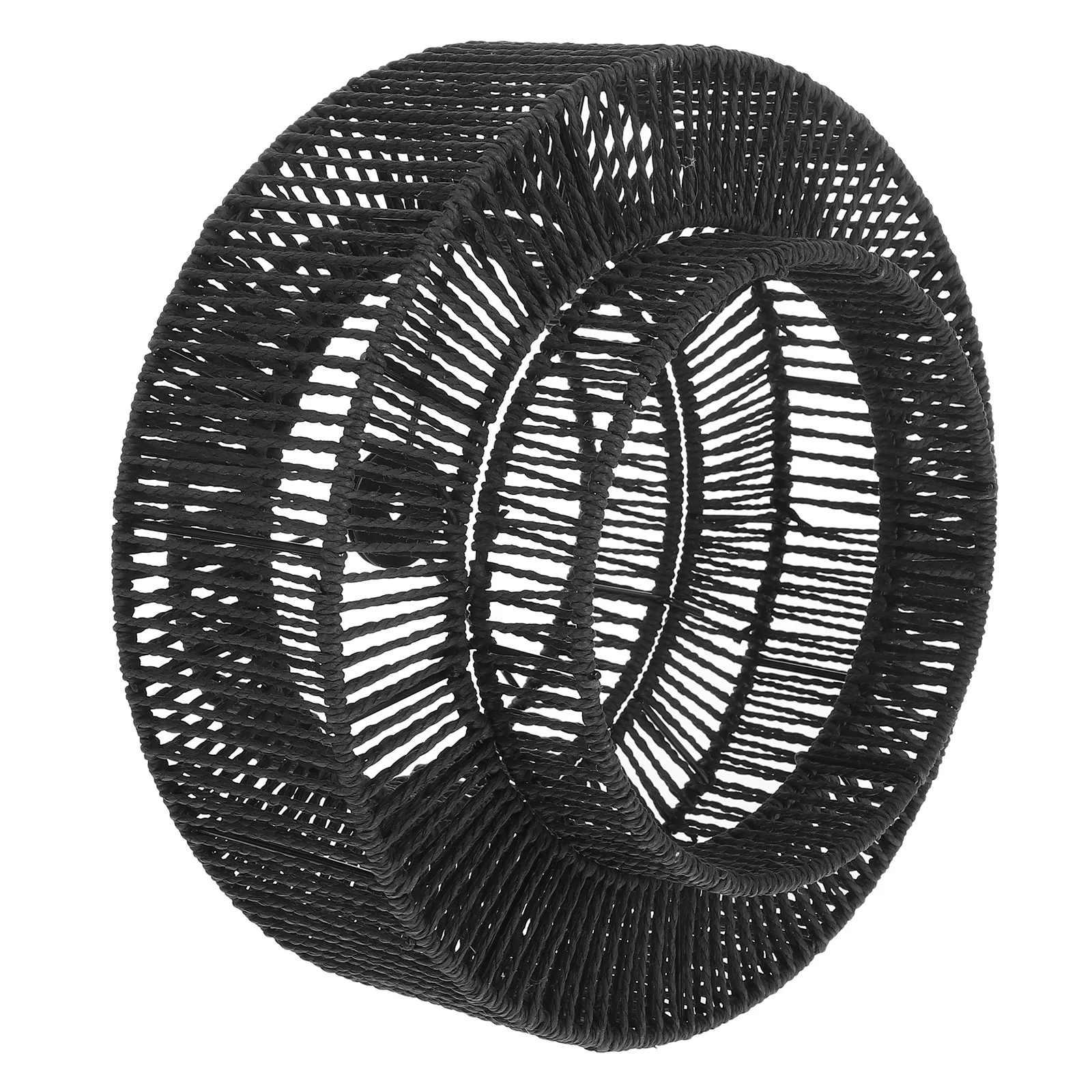 

Paper Rope Lamp Shade Woven Boho Fixture Replacement Large Black Rattan Pendant Hanging Light Shade For Home Restaurant Cafe