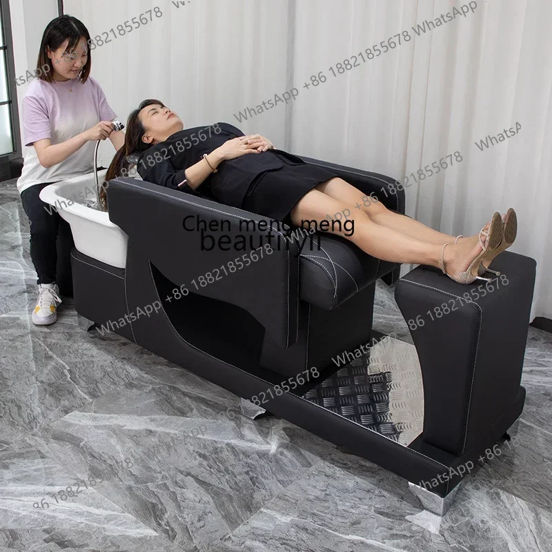 

xz1Barber Shop and Washing Bed Hair Salon Ceramic Basin for Hair Washing Station Massage Half Lying Flushing Bed