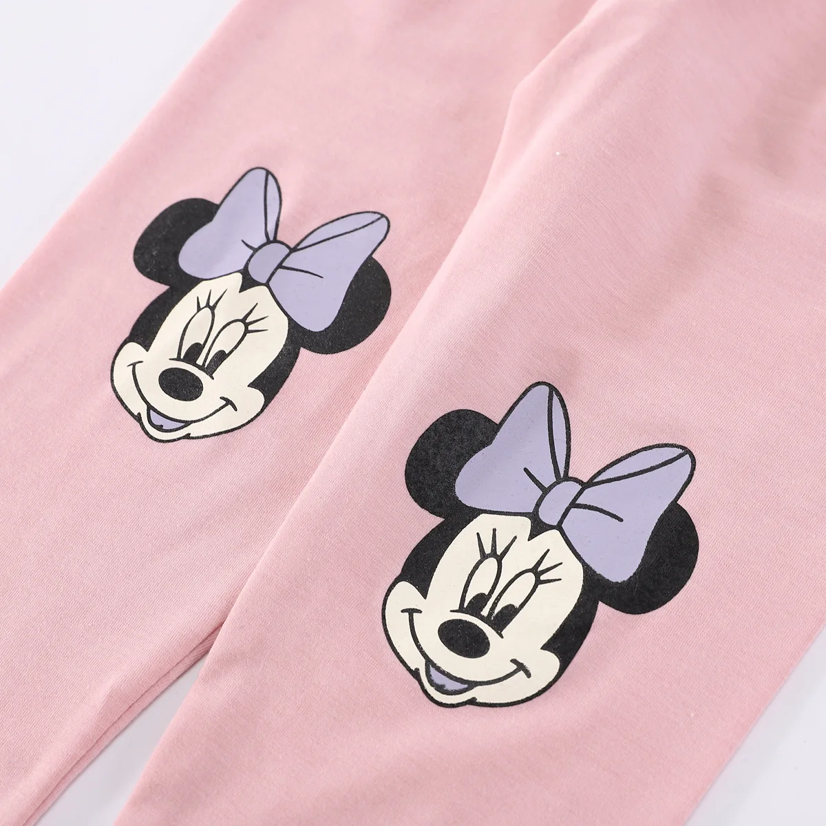 2024 New Kids Clothes Spring Autumn Baby Girls Minnie Mouse Hooded Long Sleeves Sweater+Pants 2Pcs Suit Children Casual Clothing