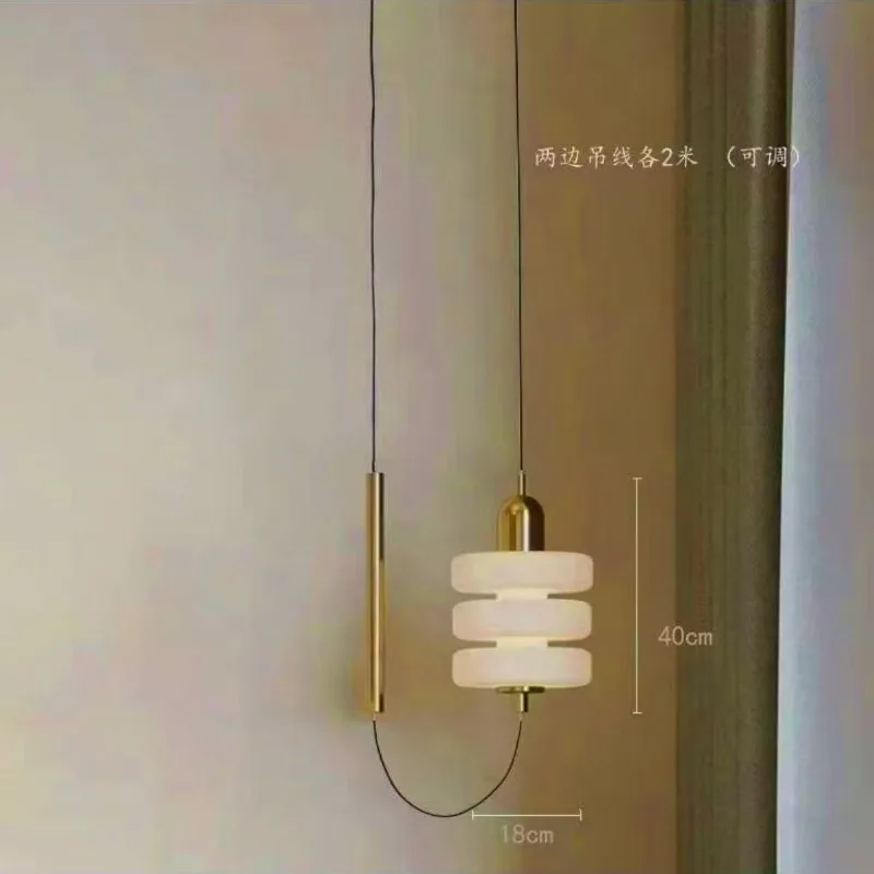 Modern Minimalist Creative Metal Long Line LED Pendant Light Bedroom Bedside Study Entryway Decor
