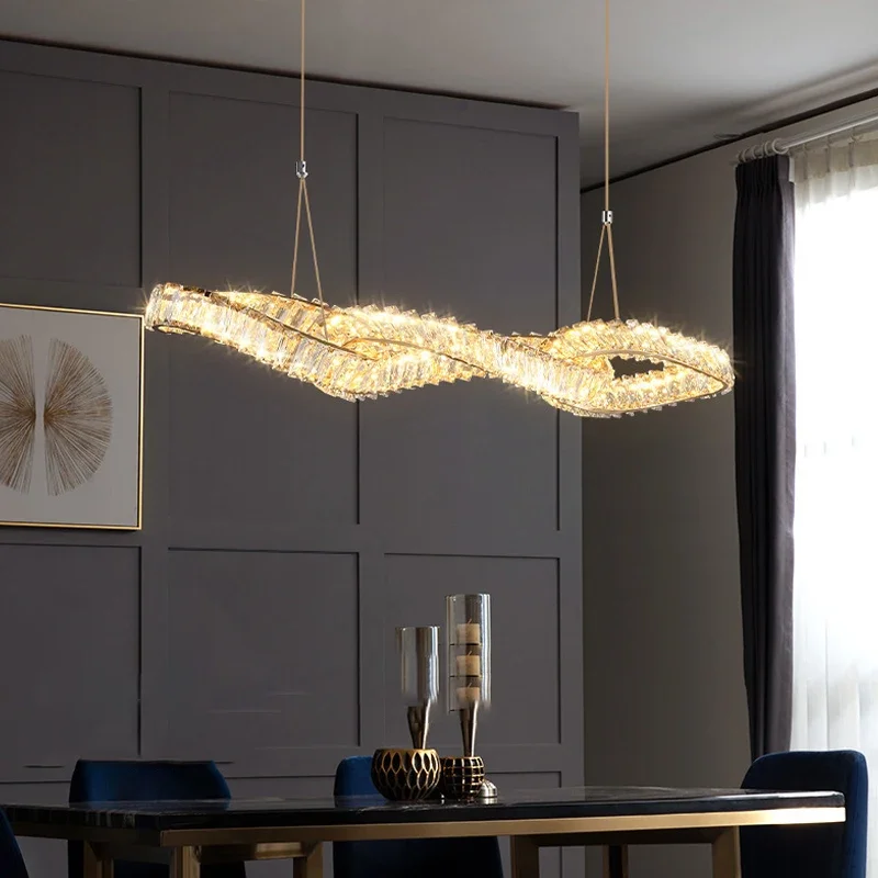 

Современная столовая, роскошные французские золотые светодиодные хрустальные люстры, украшение для домашнего бара, потолочные подвесные светильники для спальни, светильники