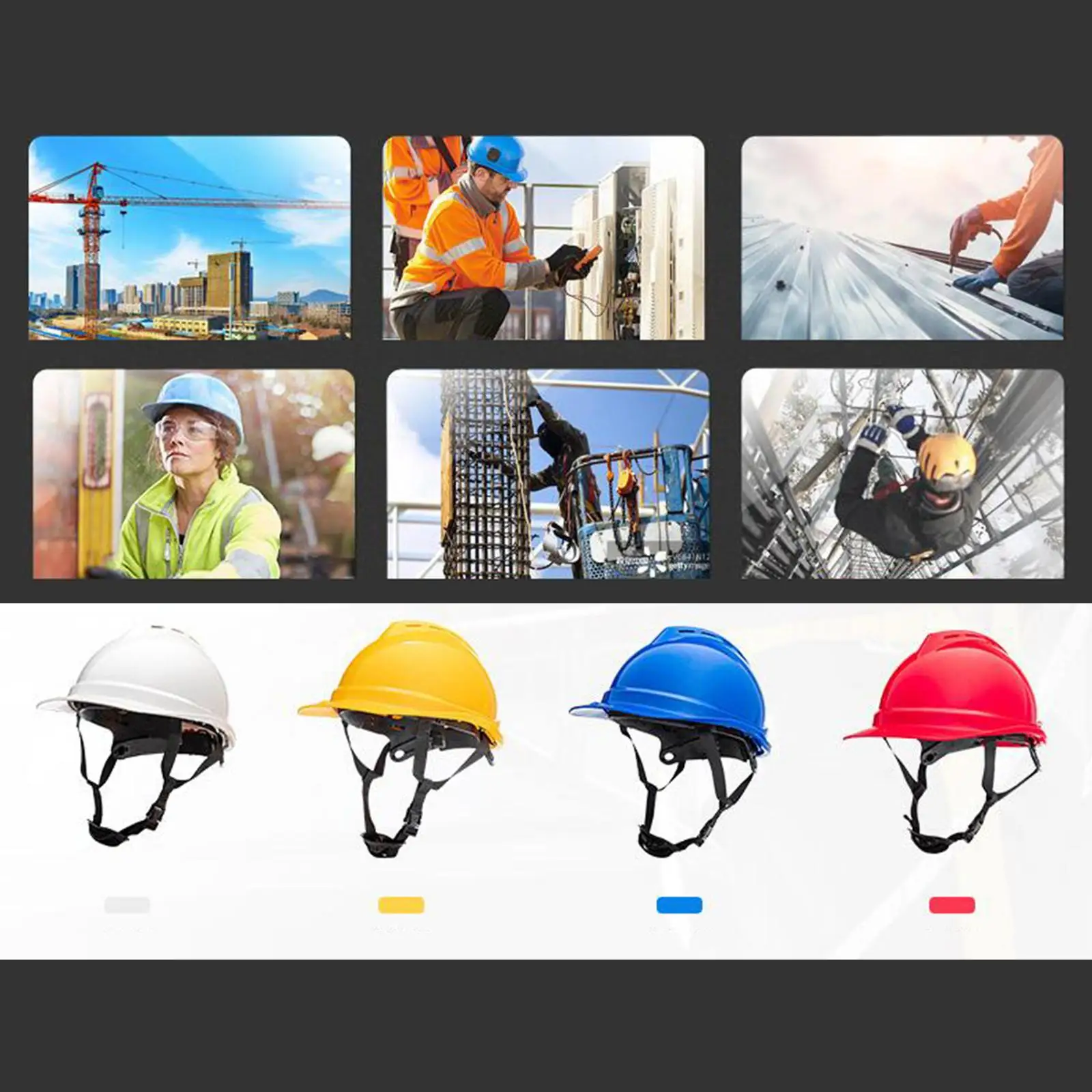 

Adult Plastic Construction Helmet Engineer Hard Hat Builder Climbing Headwear Adjustable