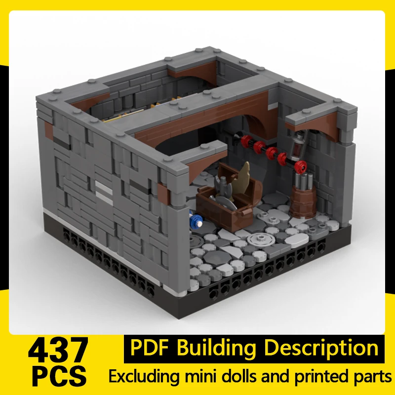 Medieval Castle Model MOC Building Bricks Castle Small Armory Modular Technology Gifts Holiday Assemble Children Toys Suit