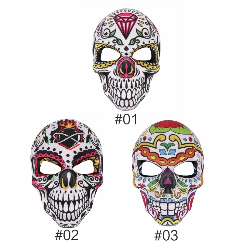 Day of the Dead Cosplay Mask Scary Skull Print Halloween Mask for Party Dropship