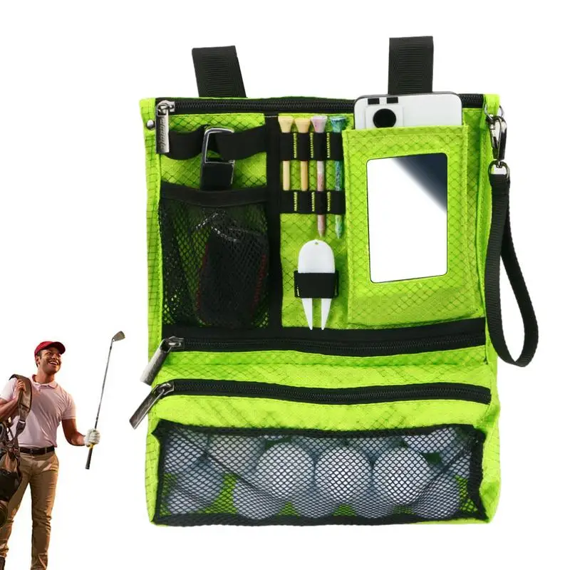 Golf Ball Bag Pouch Mini Golf Tee Pouch Bag Multifunctional Valuables Holder Golf Bag Organizer Multi-Pocket Golf Pocket Storage