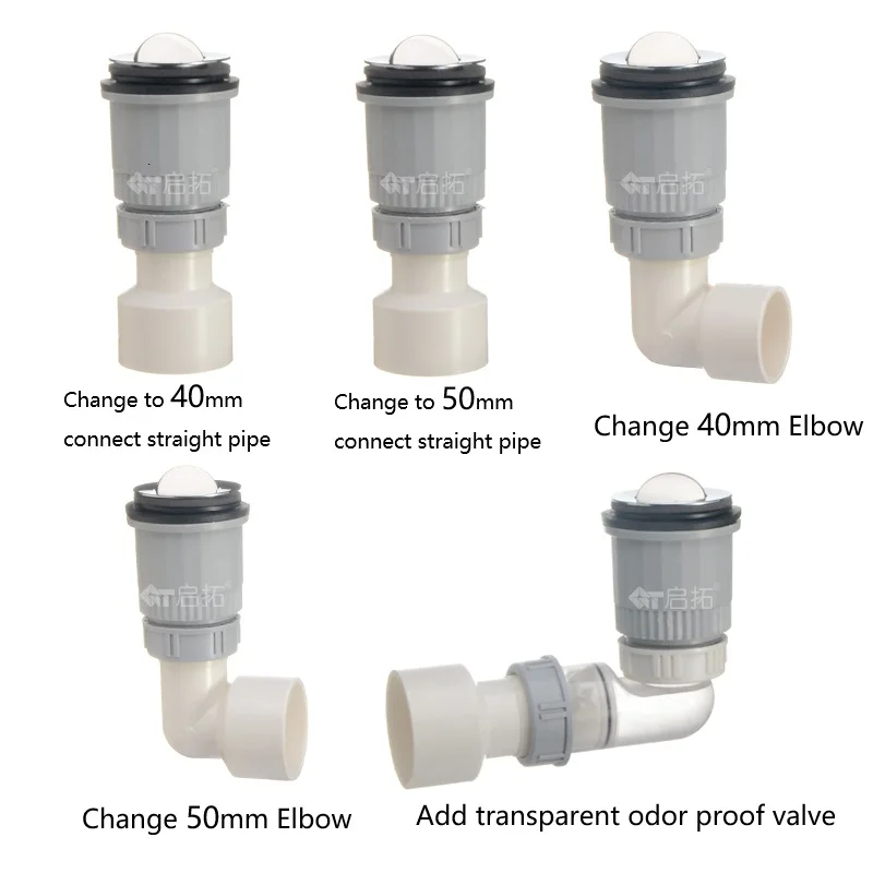 Ceramic Basin Drainer,Bathroom 40/50mm PVC Pipe Anti Odor Valve Joint,Kitchen Sink Accessories,Reducing Adapter