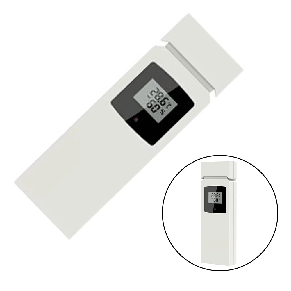 Humidity Monitor Wireless Thermometer Accurate Measurements Clear LCD Display Wireless Induction Compact Design
