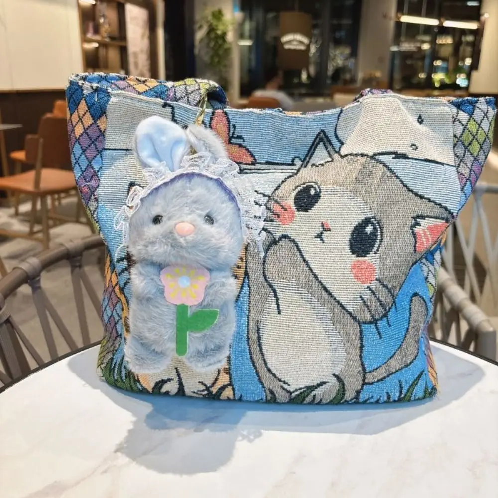 Creative Plush Cartoon Key Chains Rabbit Kawaii Key Rings Soft Trinket Bag Pendant Backpack Ornaments