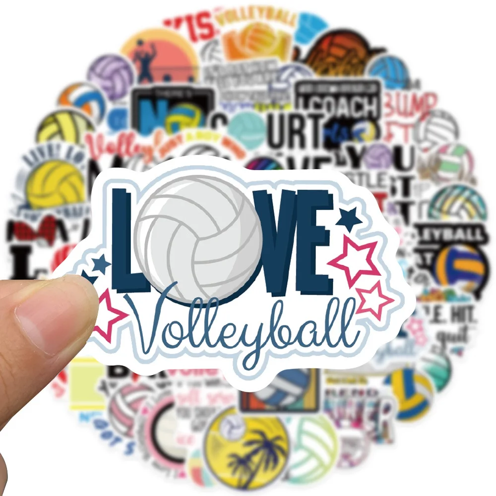 50PCS Cartoon Volleyball Sticker Aesthetic for Kids Children's PVC Sketchbook Decoration Scrapbooking Stationery Journaling