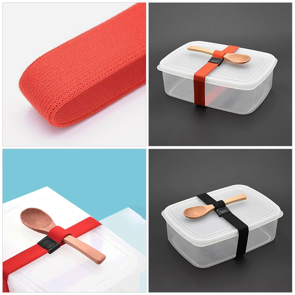 4Pcs Elastic Bento Strap Sturdy Reusable Convenient Fixing Band for Food Container Portable Compact Bento Accessory Household