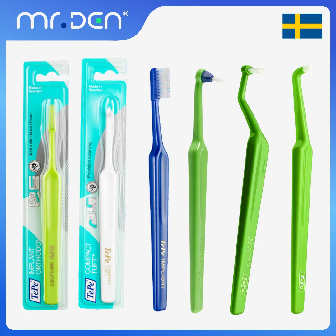 TePe Implant Orthodontic Toothbrush Compact Tuft Universal Care Interspace Supreme Soft Bristle For Braces Implant Brackets Oral