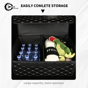 Car trunk organizer, large capacity, Auto MultiUse tools, storage bag, stowage, storage, leather, folding, emergency storage box 8 Main sales luggage rack for bike rim 29 - №3