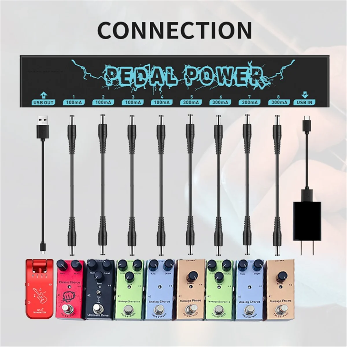 PEDAL POWER Guitar Pedal Power Guitar Effector Power Supply 8 Isolated DC Output Guitar Effect Pedal Guitar Accessories