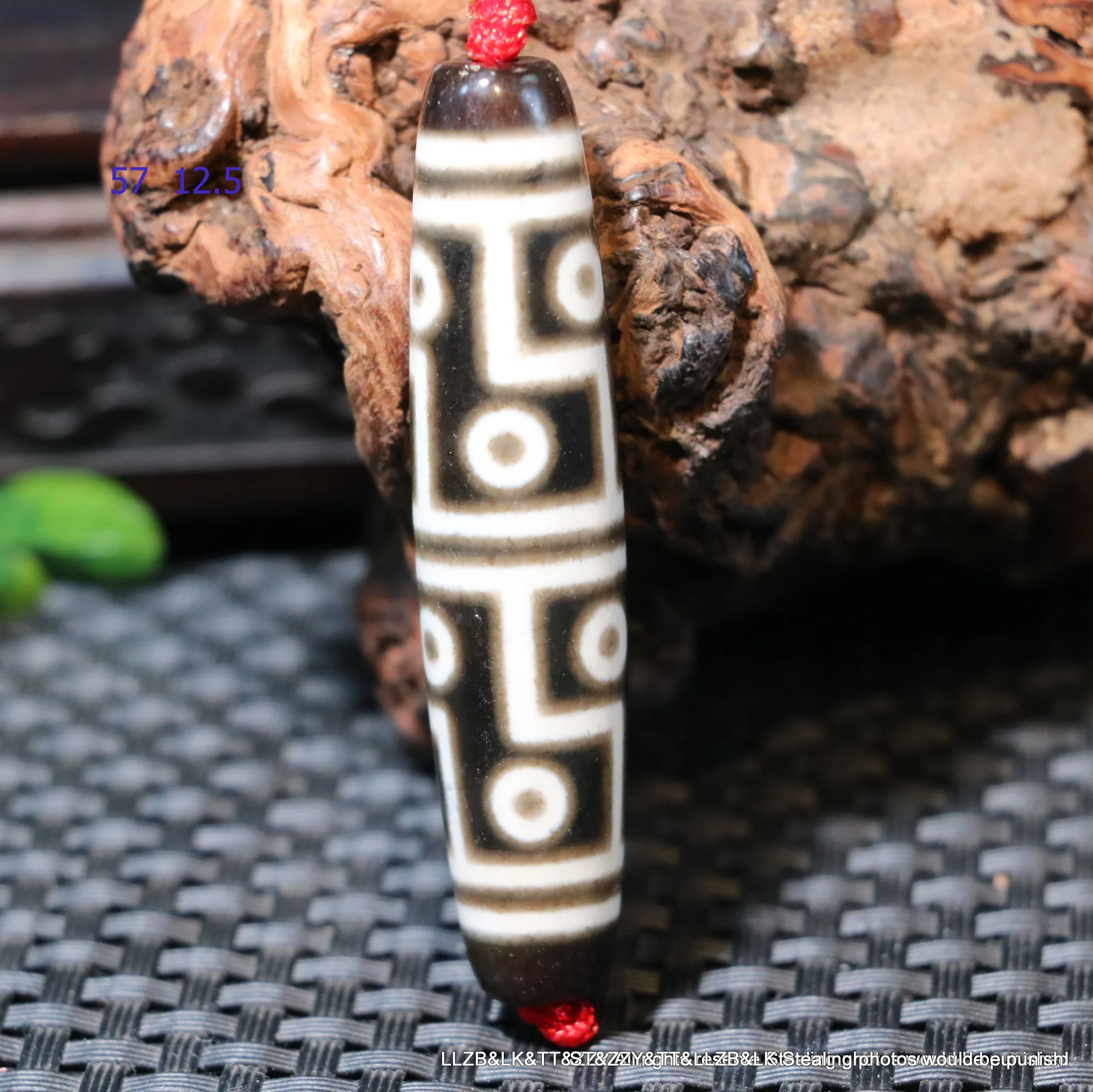 

Rare Pattern Magic Power Energy Tibetan Old Agate 12-Eyed of King Master Symbol dZi Bead Amulet Pendant Talisman UPD220824A55