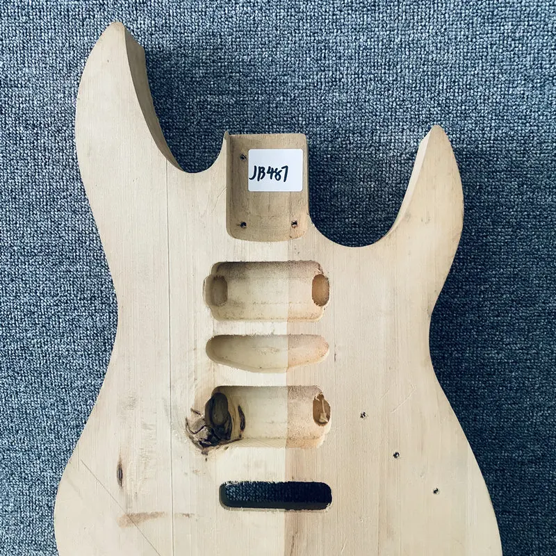 jB487 Special Sales Unfinished Electric Guitar Body in Solid Basswood with Wood Scars 2 Humbucker Pickups Custom Bridges