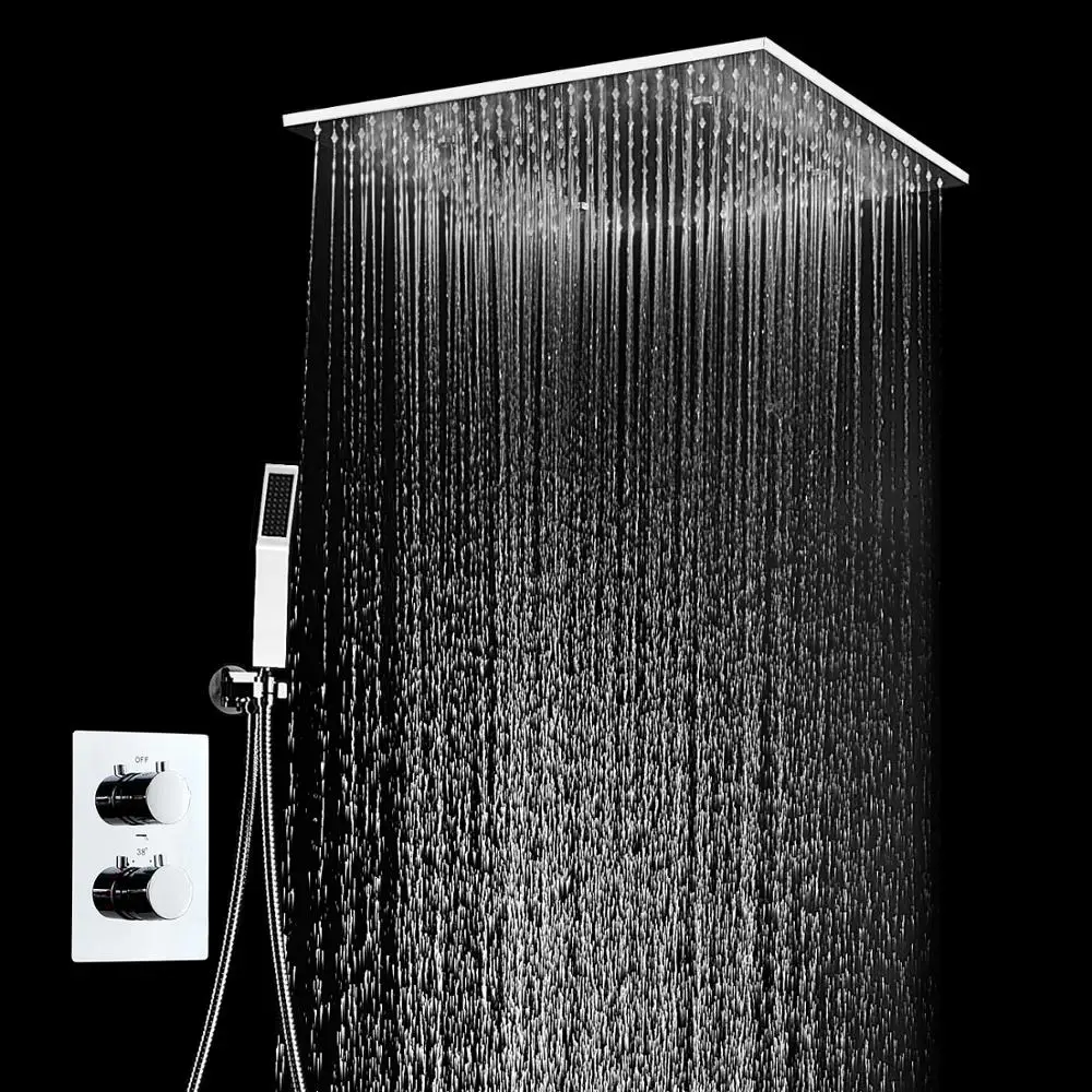 Bathroom Accessories Concealed Wall Mounted Rainfall Massage Spray Shower Panel Rain Shower Head Set