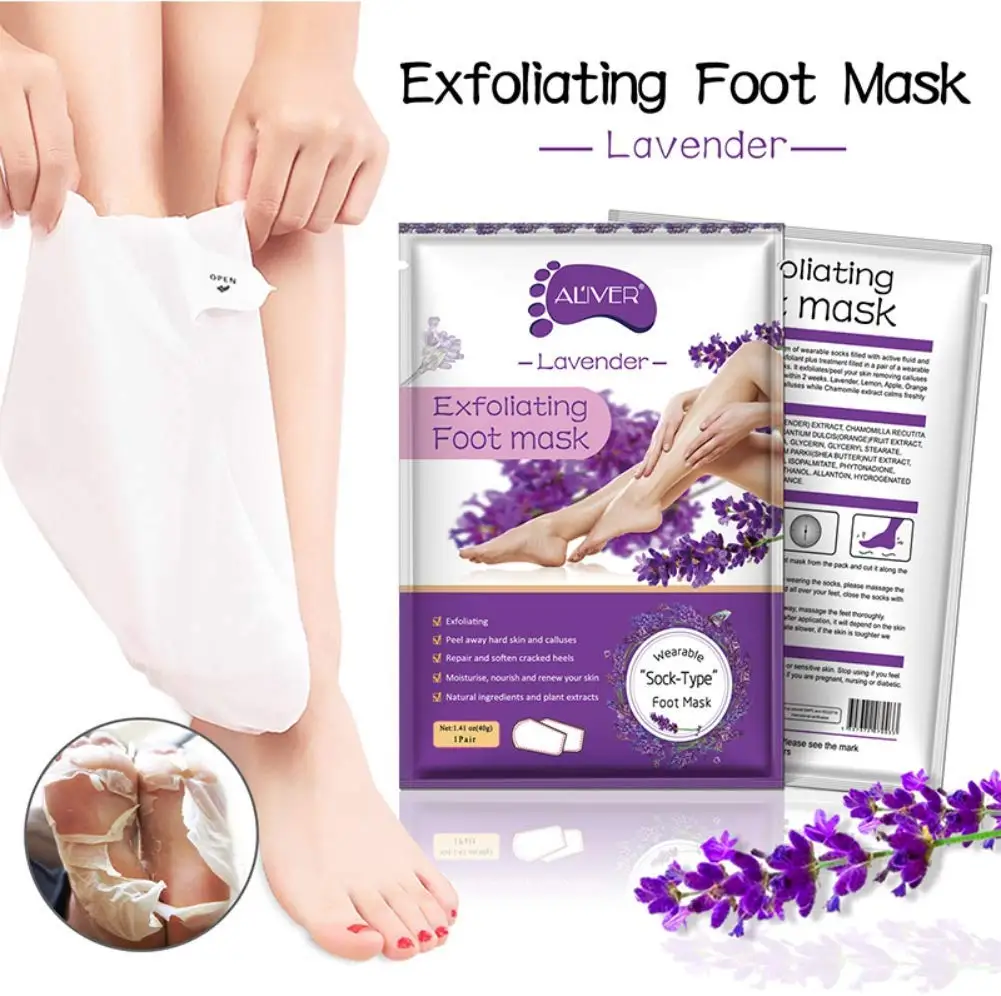 

Foot Peel Mask Exfoliating Callus Booties Peeling Off Calluses Dead Skin Baby Soft Smooth Touch Floral Feet Care