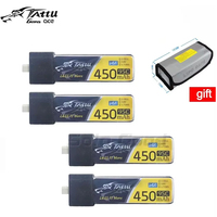 TATTU BT2.0 450mAh 1S Battery HV 3.8V 95C FPV Lipo with BT2.0 Connector for FPV Tiny Whoop 1S Brushless Whoop Drone