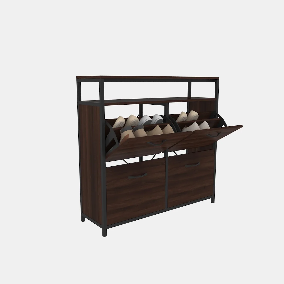 ^New Nordic Style Flip Shoe Cabinet Widened Depth Design Multifunctional Wood Storage Rack 50+ Pair Capacity Minimalist Modern