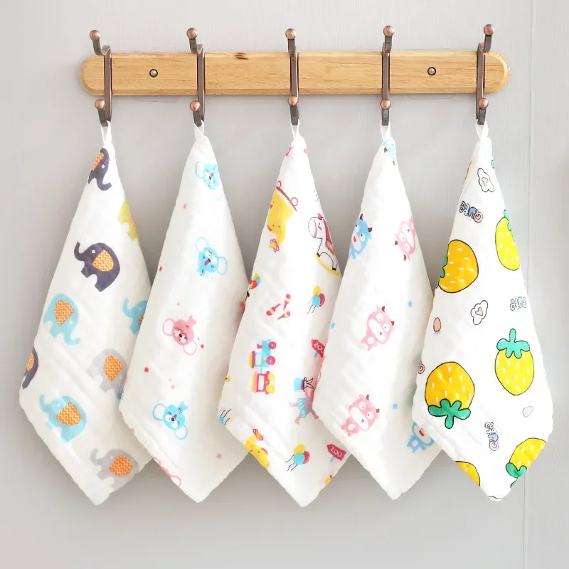 

Muslin 6 Layers Cotton Soft Baby Towels Baby Face Towel Handkerchief Bathing Feeding Face Washcloth Wipe Burp Cloth