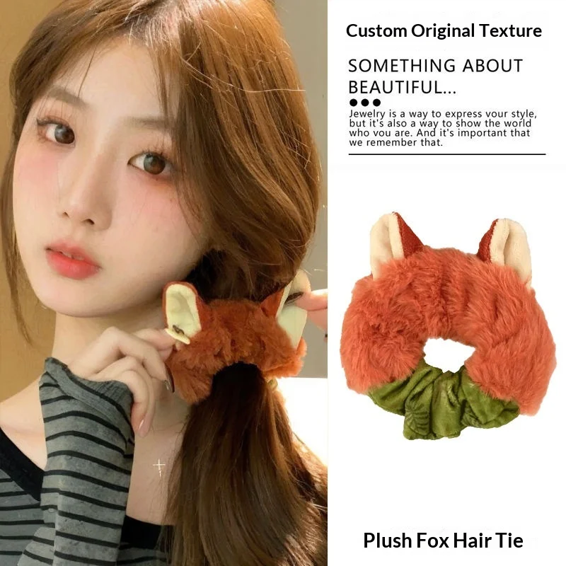 Zootopia 2 Hot Disney Judy Niki, lazos elásticos para el cabello de felpa para mujer, nuevas bandas para el cabello 2025, accesorios para el cabello, juguetes con forma de intestino grueso, regalo