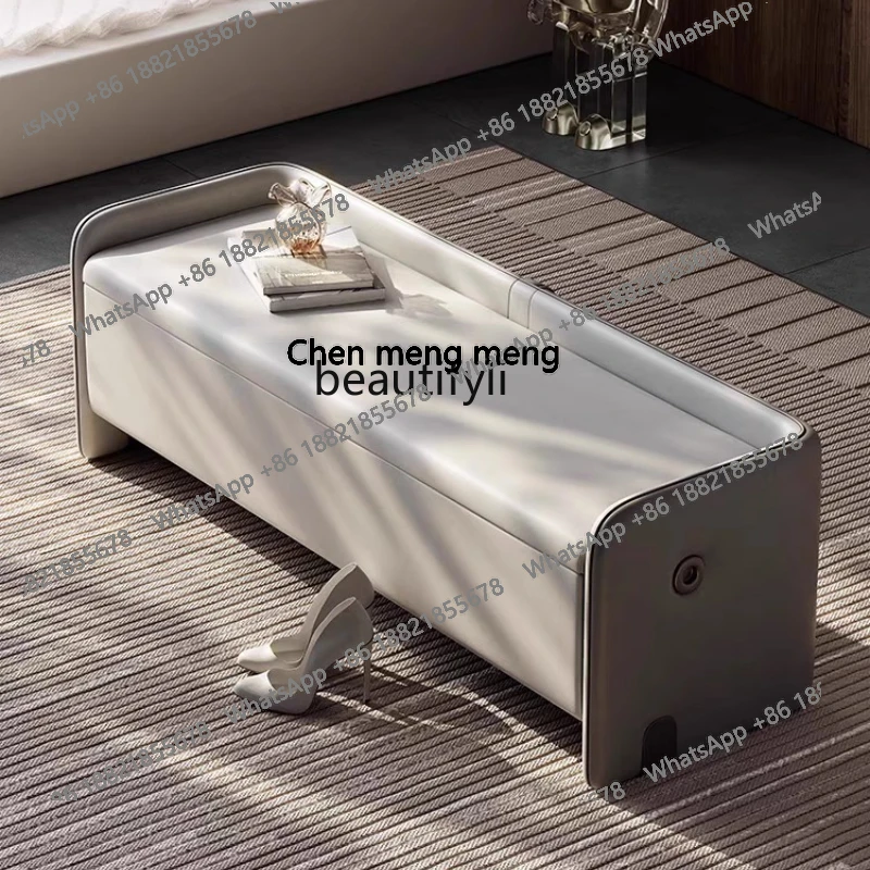 

Light luxury bedside stool bedroom, modern storage bed, solid wood home shoe change stool, cloakroom, sofa stool H