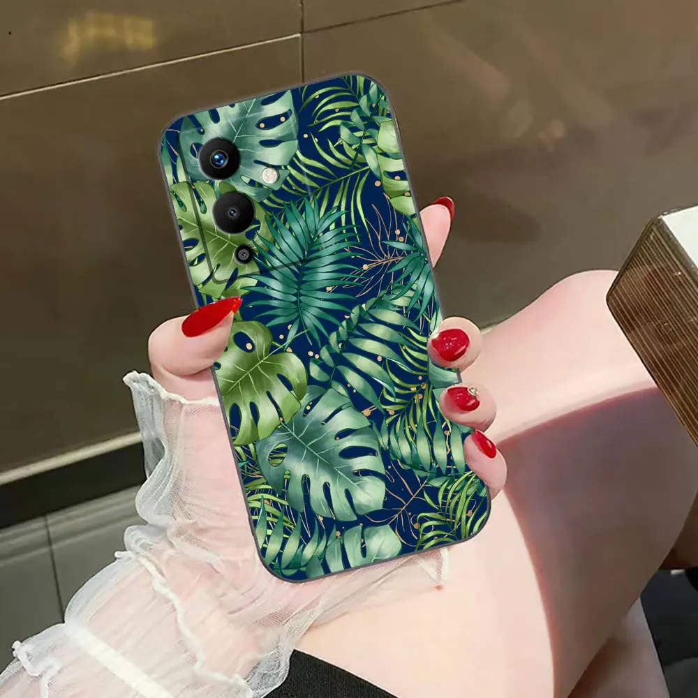 Vintage Banana Leaf Flower Cover Phone Case For Infinix TECNO POP SPARK SMART 5 6 7 8 9 CAMON 15 16 17 20 20C 30 30C Funda Case
