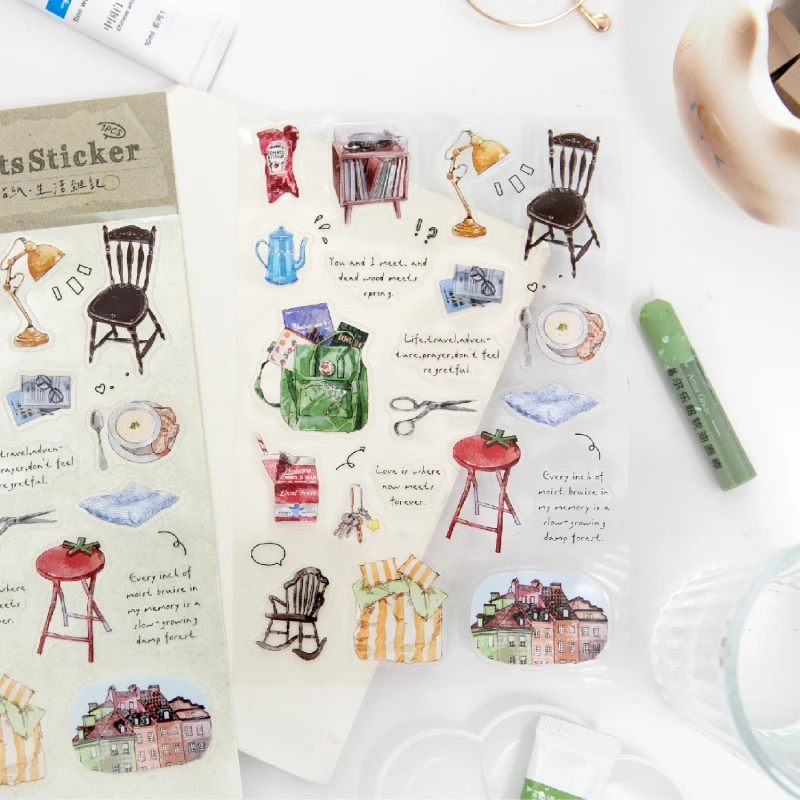 

INS Style Forest Plants & Vegetables Clear Sticker for Junk Journal Scrapbooking Decor Craft Supplies Stationery