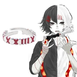 Anime Tokyo Ghoul Ring Suzuya Tuzo Kaneki Ken Cosplay Props Metal Adjustable Rings for Women Men Jewelry