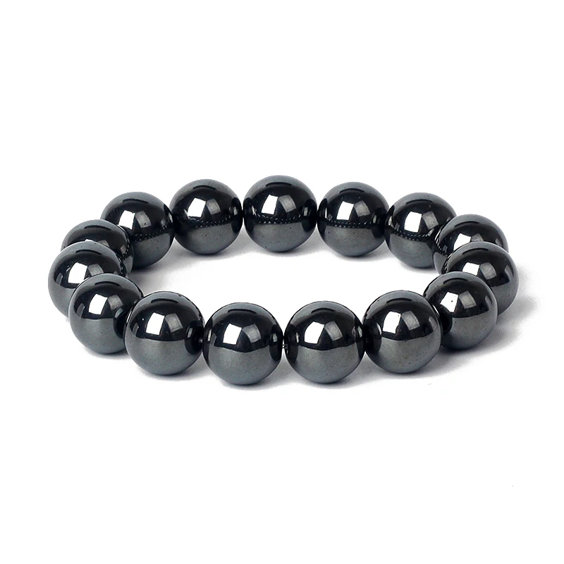 Weight Loss Magnetic Hematite Bracelet Men 4-20mm Nature Energy Stone Beads Bracelets for Women Protect Health Jewelry Pulseras