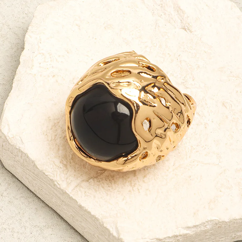 Fashion Exaggerated Irregular Open Ring Hollow Retro Light Luxury High-End Women Party Jewelry Gift