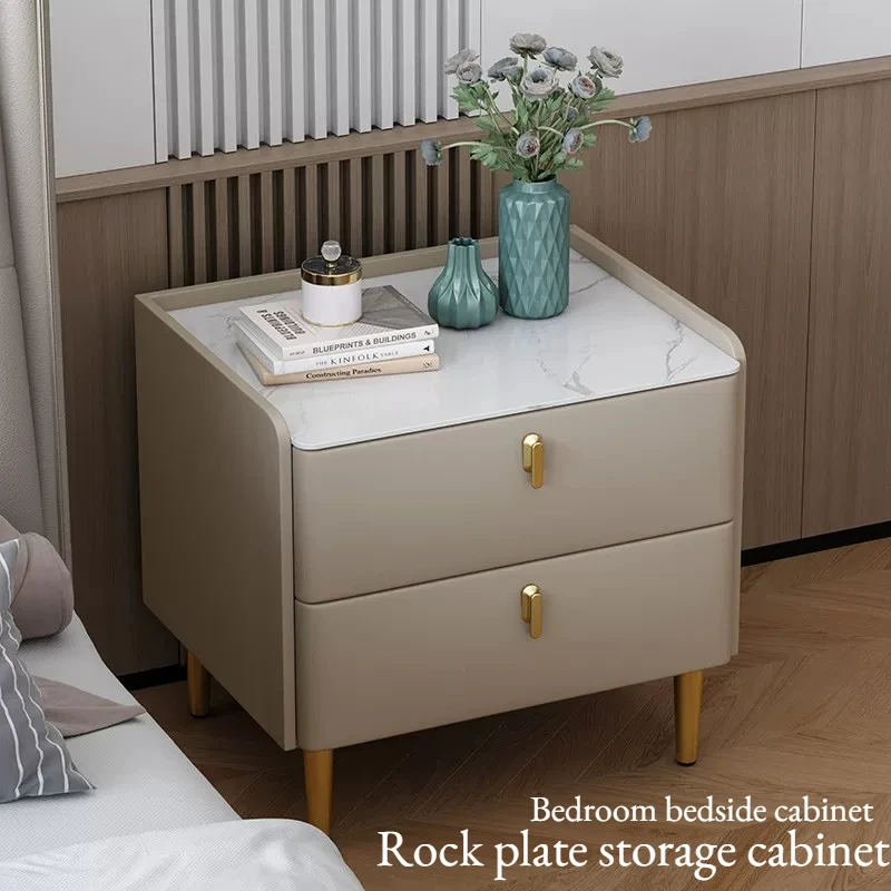 Luxury Dressers Bedside Table Marble Storage Choice Drawers Nightstand Modern Glossy Table De Chevet Bedroom Furniture