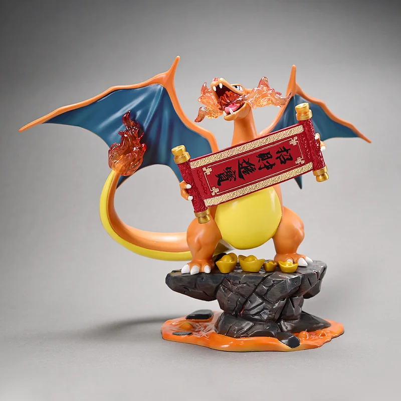 23cm Pokemon Lucky Charizard Action Figures Doll Model Ornaments Home Decorations Children'S Toys Christmas New Year Toys Gifts