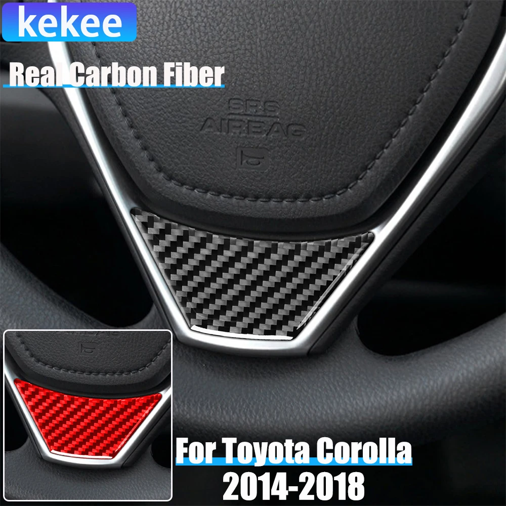 

Real Carbon Fiber Car Accessories Steering Wheel Trim Cover Soft Sticker For Toyota Corolla 11th Gen 2014 2015 2016 2017 2018