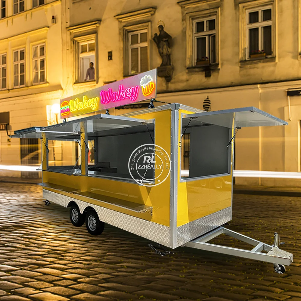 2024 Street Mobile Fast Food Truck Fully Equipped Mobile Food Trailer With Full Kitchen Equipments For Sale In USA