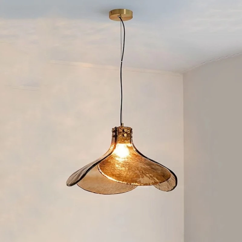 European Minimalist Style Pendant Light Four-leaf Clover Design Glass LED Hanging Lamps Parlor