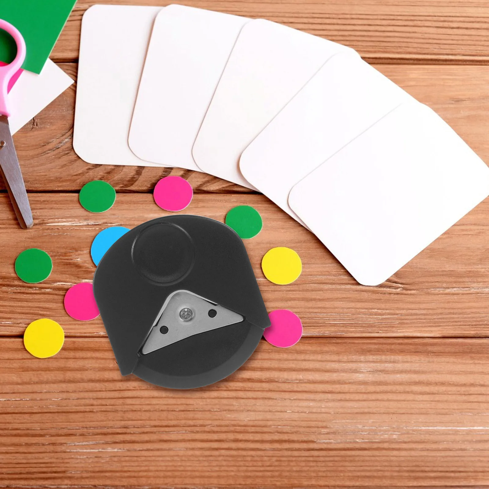 Punzone per angoli arrotondati in acciaio inossidabile da 2 pezzi, raggio R4 per carte di carta, taglierina per foto, strumento artigianale portatile a taglio liscio