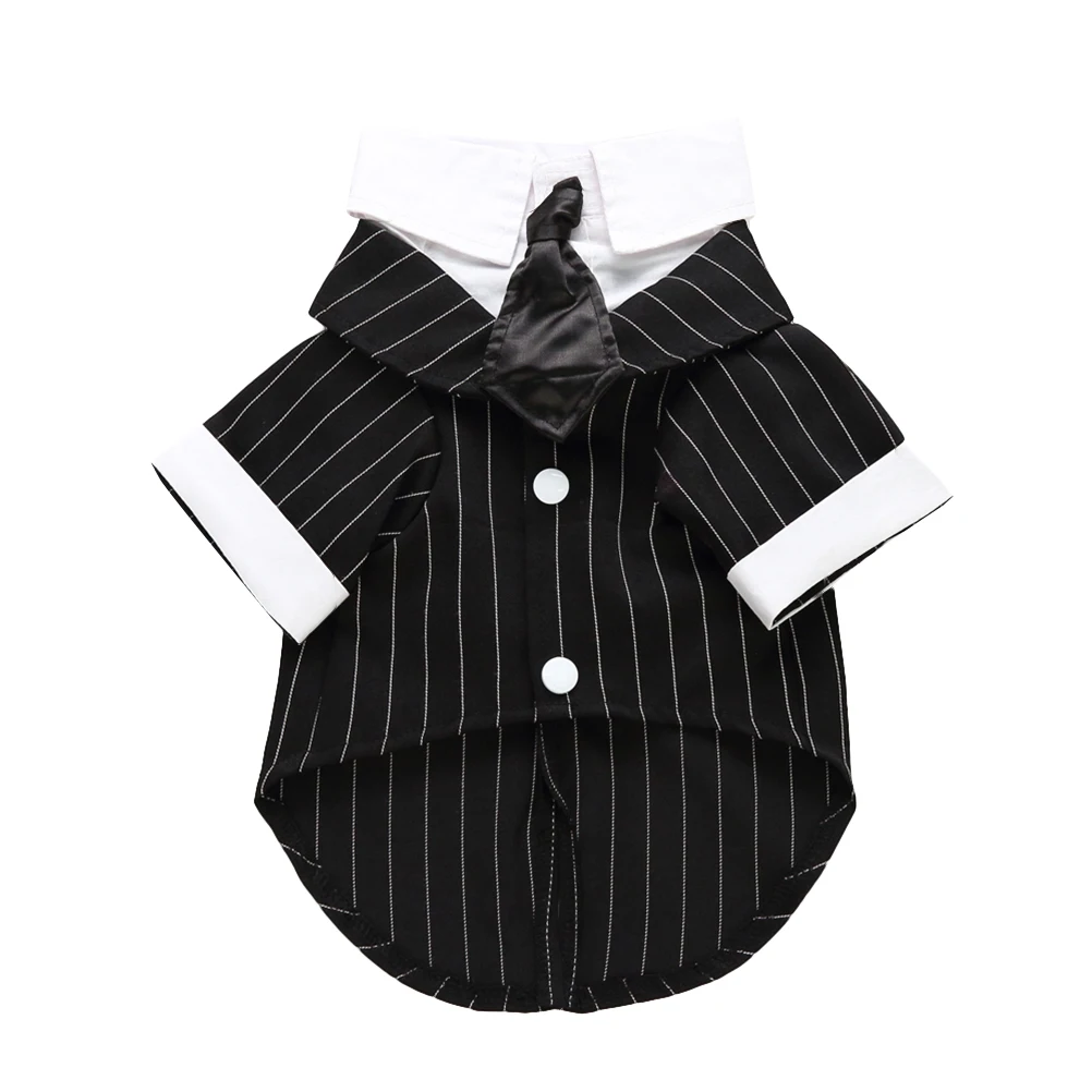 

Dog Pet Suit Puppy Formal Clothing Bow Tie Size S Lightweight Comfortable Apparel for Weddings Valentine Halloween Party