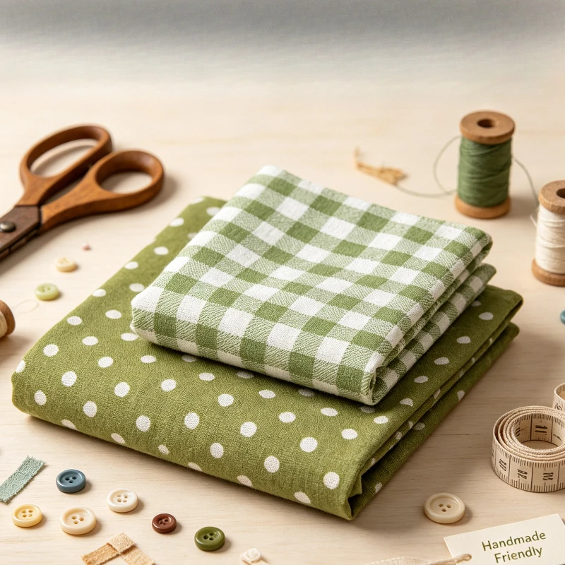 Decorative Throw Pillow - Tela verde con aspecto de lino