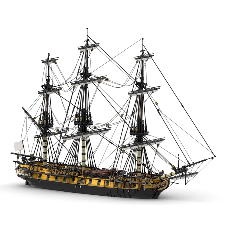 7825 Stuks Moc Europese Middeleeuwse Piraten Serie Hms Fregat Oorlogsschip Diy Creatieve Ideeën Keizerlijk Vlaggenschip Speelgoed Cadeau Aangepaste Puzzels