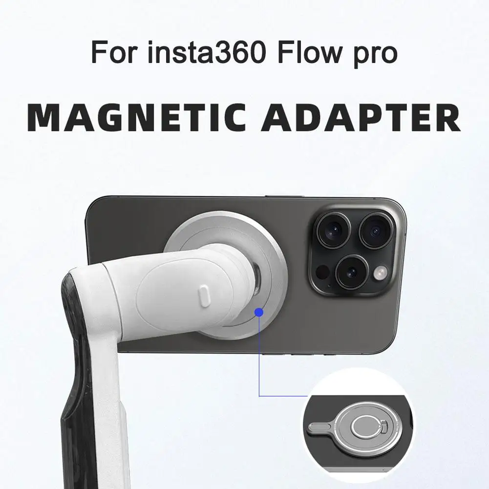 For Insta360 Flow Action Camera Accessory Pith Base Magnetic Strong Magnetic Aluminum Alloy Transfer Attraction W9A1