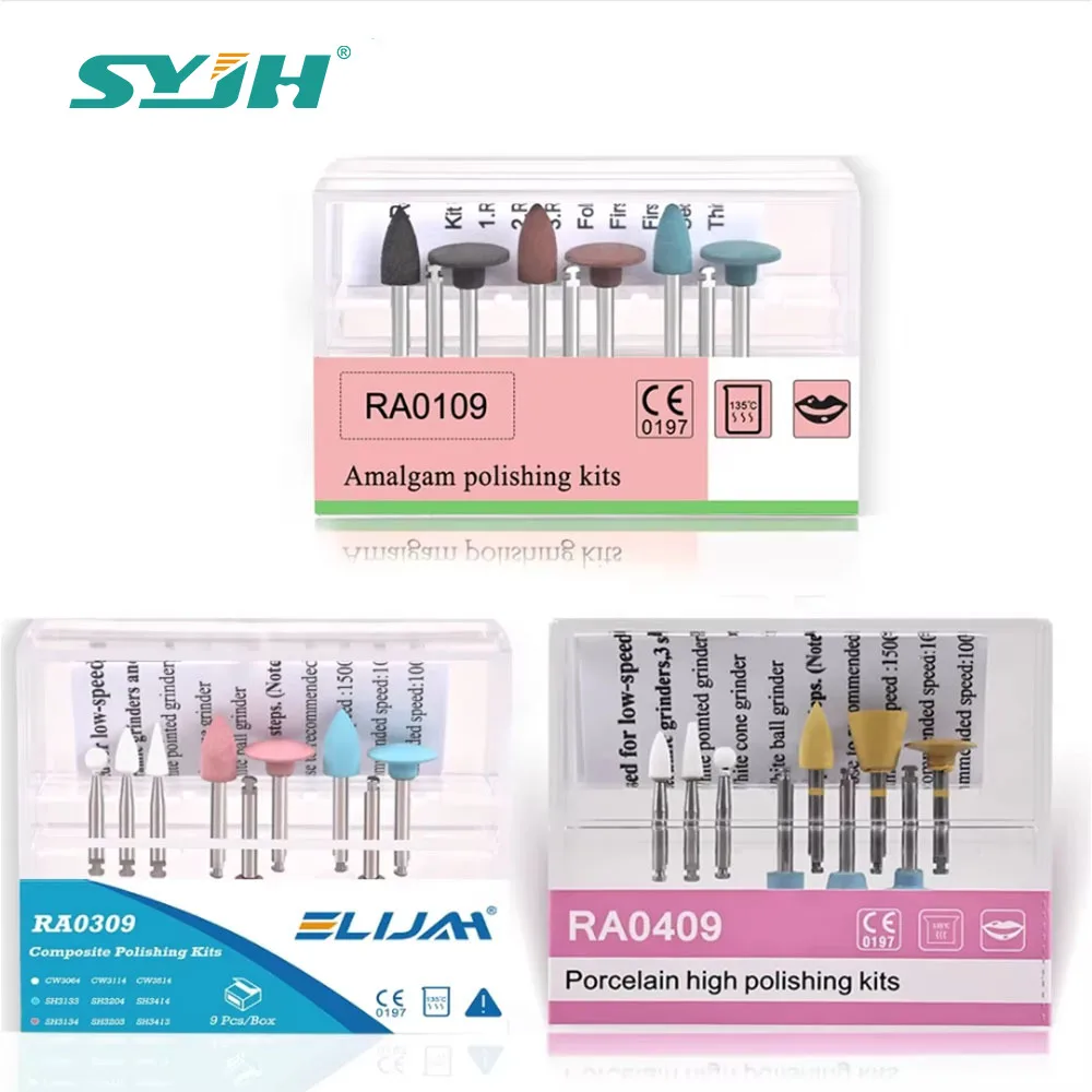 

Dental Composite Polishing Kit Composite/Amalgam/porcelain High Resin Polishing Set for Low Speed Handpiece Grinding Head Tools