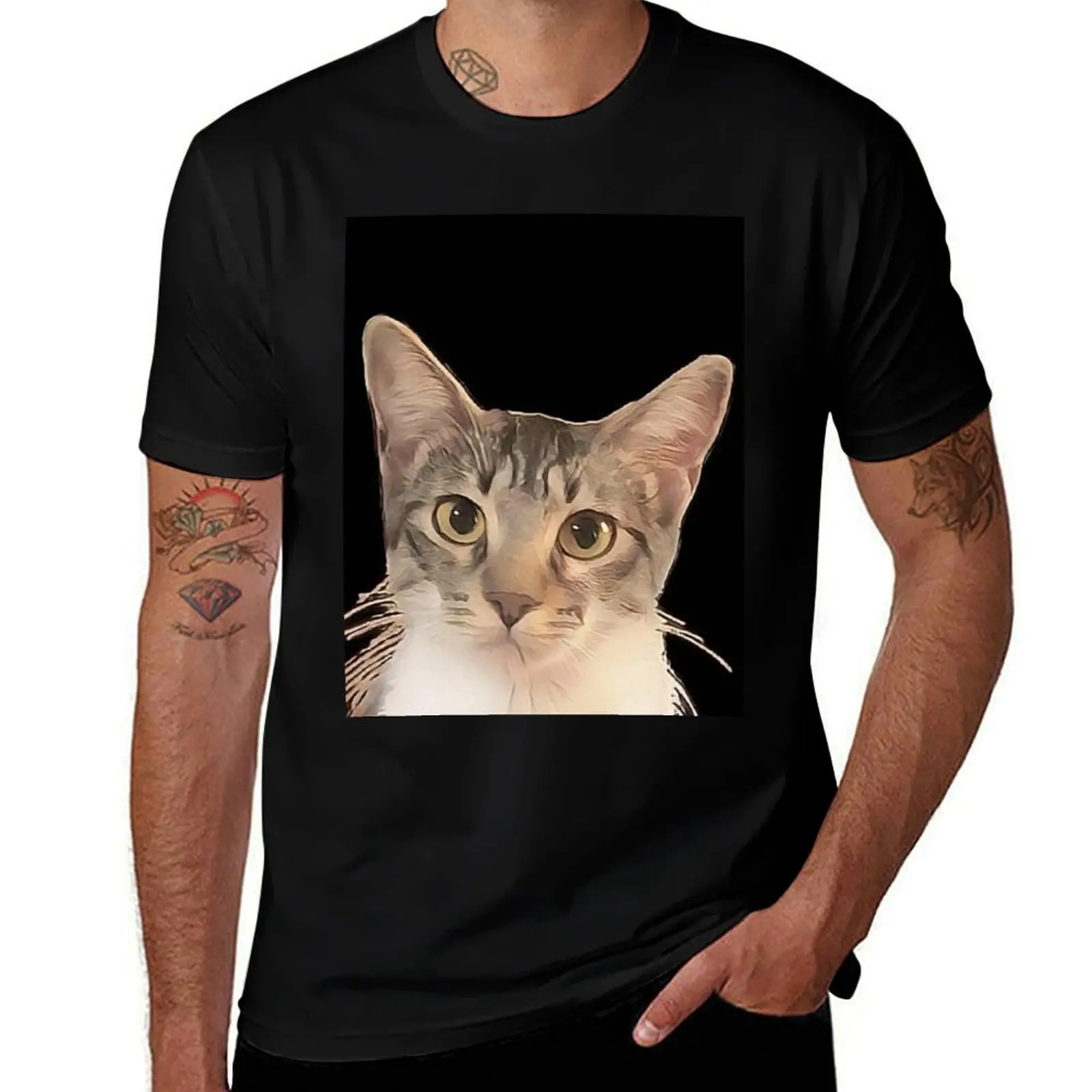 

Cute Cat T-Shirt t shirts for man cotton t shirts for man graphic funny cotton t shirts high quality T-shirt
