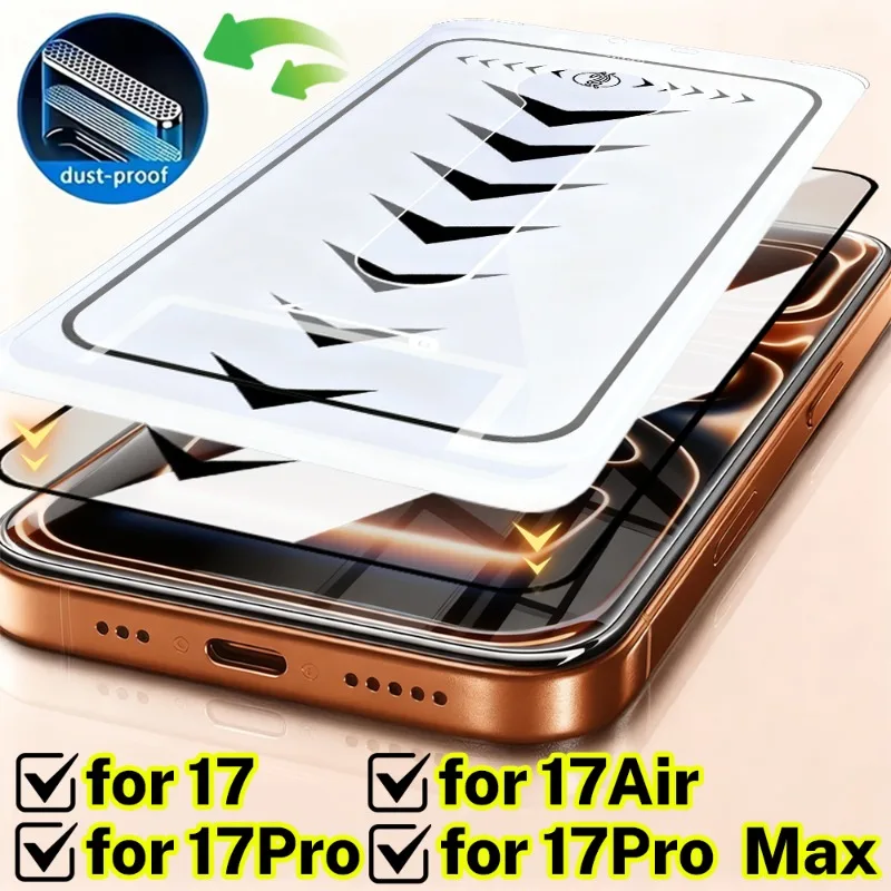 

1-3Pack Easy Installation Dust Free Screen Protector For iPhone 17 Pro Max/17 Pro/17 Air Tempered Glass Anti-scratch Films