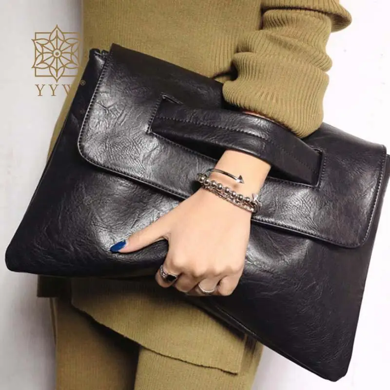 Large Capacity Women's Envelope Clutch Bag Waterproof Handhled PU Leather Messenger Purse Lady Shoulder Bags Daily Clutch Bolsas