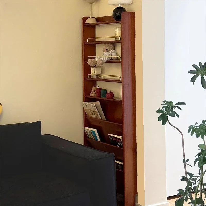 

Medieval niche aisle, thin and narrow cabinet against the wall, solid wood storage, bookshelf, sofa crack, entrance cabinet,