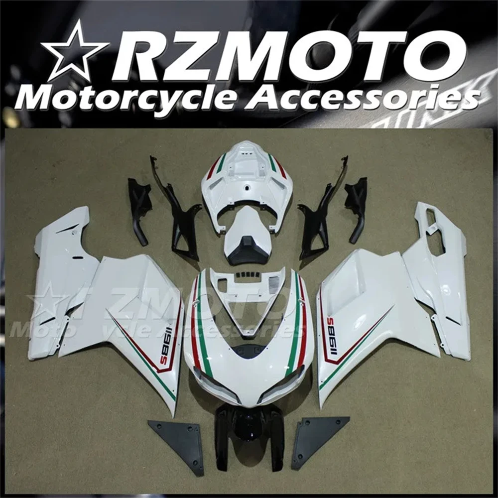 Injection Mold New ABS Fairings Kit Fit for Ducati 848 1098 1198 Evo 2007 2008 2009 2010 2011 2012 Bodywork Set White