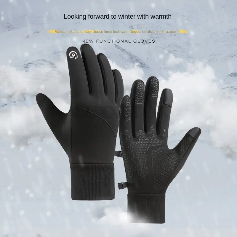 

Winter Men Women Gloves Touch Cold Waterproof Motorcycle Cycle Gloves Male Outdoor Sports Warm Thermal Fleece Running Ski Gloves