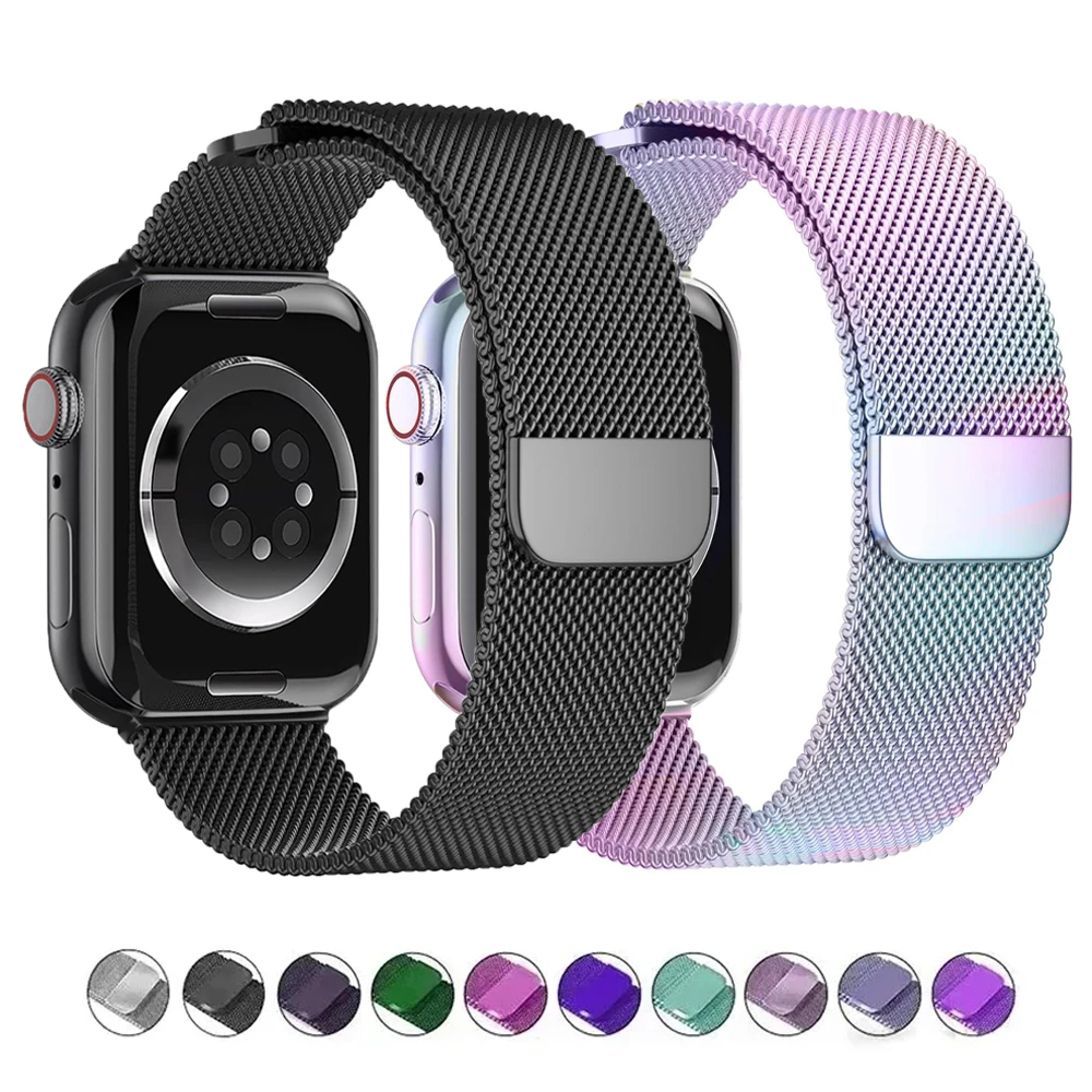 Магнитный ремешок для часов Apple, ремешок 45 мм, 44 мм, 49 мм, 3844 мм, 42 мм, 41 мм, 40 мм, браслет correa iWatch series 9 8 7 6 5 4 3 SE Ultra