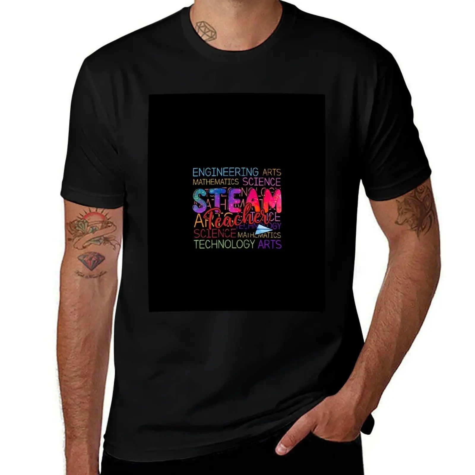 Steam Teacher - Back To School Stem Design T-Shirt Large Size Short Sleeve T-Shirt